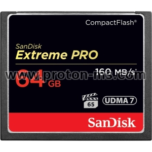 Memory card SANDISK Extreme PRO, CompactFlash, 64GB, VPG 65, 160 Mb/s