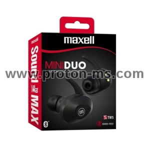 Блутут слушалки Maxell MINI DUO, True Wireless, Bluetooth 5.0, Черни