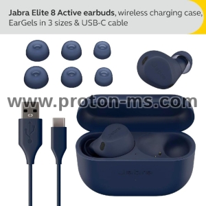Блутут слушалки Jabra Elite 8 Active, Navy