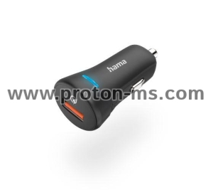 Hama "Qualcomm Quick Charge 3.0" Fast Charger for Car, USB-A, 19.5 W, black