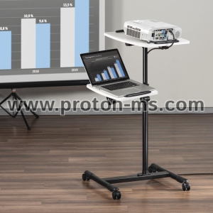 Hama Projector Table with 2 Levels (42 x 50 / 40 x 35 cm), Height-Adjustable, white