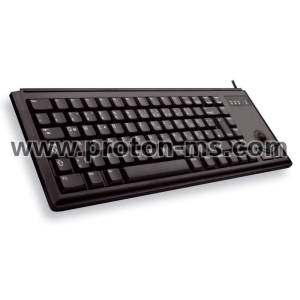 Compact wired keyboard CHERRY G84-4400 with Trackball, Black