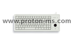 Compact wired keyboard CHERRY G84-4400 with Trackball, White