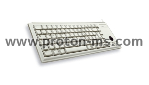 Compact wired keyboard CHERRY G84-4400 with Trackball, White