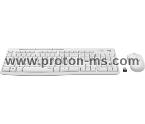 Kомплект безжични клавиатура с мишка Logitech MK295 Silent, Бял