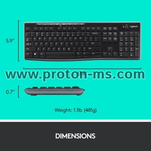 Kомплект безжични клавиатура с мишка Logitech MK270