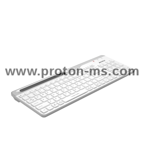 Безжична клавиатура A4tech Fstyler FBK25, Bluetooth, 2.4G, Стойка за телефон, Кирилизирана, Бял