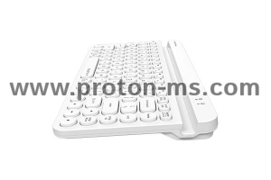 Безжична клавиатура A4tech Fstyler FBK30, Bluetooth, 2.4G, Стойка за телефон, Кирилизирана, Бяла