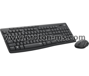 Kомплект безжични клавиатура с мишка Logitech MK295 Silent, Графит