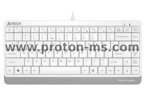 Мини клавиатура A4tech FK11, Жична, USB, hot keys 12, кабел 1,5 m, Бял