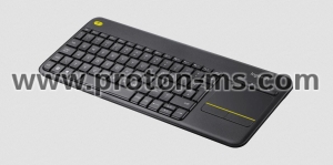 Клавиатура Logitech Wireless Touch K400 Plus, Черна