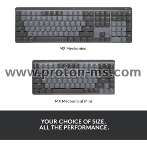 Wireless Keyboard Logitech MX Illuminated Performance, mechanical, white led, Graphite