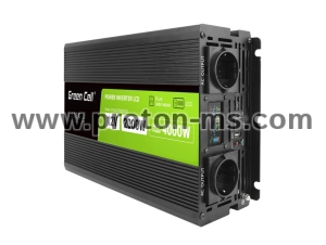 Инвертор GREEN CELL, 12/220V, DC/AC, 2000W/4000W, INVGCP2000LCD  LCD Чиста синусоида