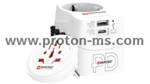 Адаптер SKROSS PRO Light USB, 1.302474, World, Бял