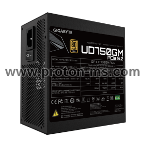 Захранващ блок Gigabyte UD750GM PG5, 750W, 80+ GOLD, Modular