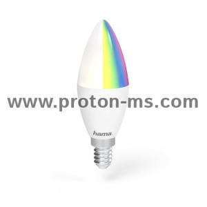Димираща RGB крушка HAMA WiFi-LED, 4.5W, E14, 350 lm