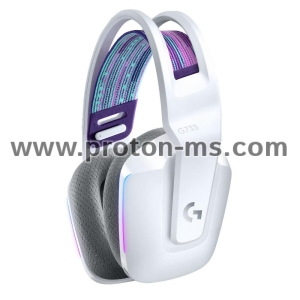 Геймърски слушалки Logitech G733 Lightspeed Wireless RGB, Микрофон, Бели