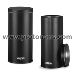 Xavax Coffee Pad Tin for Storing 20 Senseo Pads etc., Metal, black