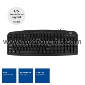 Клавиатура ACT AC5400, Жична, USB-A, US, Кирилизирана