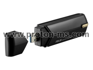 Безжичен адаптер ASUS USB-AX56U Dual Band AX1800 WiFi 6 802.11ax, USB 3.2 Gen1, Стойка, Две вградени и Две външни антени