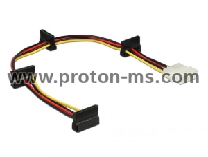Delock Cable Power Molex 4 pin plug > 4 x SATA 15 pin receptacle 40 cm