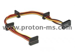 Delock Cable Power SATA 15 pin plug > 4 x SATA 15 pin receptacle 40 cm multicolour