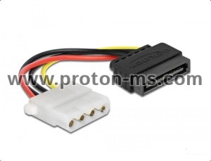 Cable DeLock Power Cable SATA 15 pin plug to 4 pin female, 12 cm