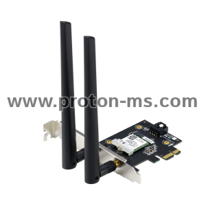 Безжичен адаптер ASUS PCE-AX1800 WiFi 6 PCI-e две външни антени и Bluetooth 5.2