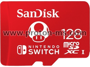 SanDisk 128GB microSDXC UHS-I for Nintendo Switch, Speed Up to 100MB/s