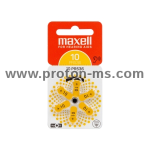 Zink Air battery MAXELL ZA10 6 pc button for Hearing aids