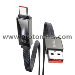 КАБЕЛ USB/USB-C 1.2 МЕТРА 6A MCDODO CA-4980 ЧЕРЕН ПЛОСЪК С ДИСПЛЕЙ 100W