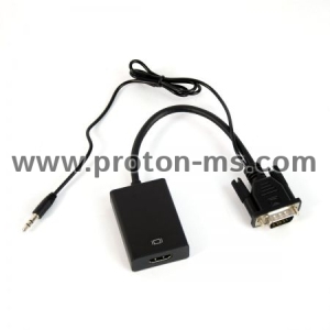 VGA към HDMI 1080P HD Audio TV AV HDTV видео кабел - конвертор, адаптер
