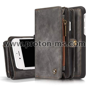 Луксозен Кожен Калъф за iPhone X CaseMe 2 in 1 Luxury Leather Magnetic Wallet Case Flip Cover With Card Holder Phone Bag