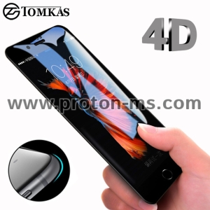 4D Стъклен протектор за iPhone X, XS 4D Round Curved Edge Tempered Glass, Черен