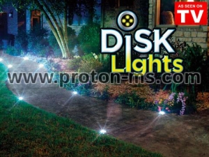 Соларни LED дискови светлини Solar Multicolor Disk Lights, 4 диска