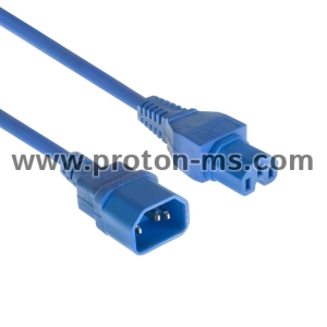 Захранващ кабел ACT, C14 - C15, 2m, Син