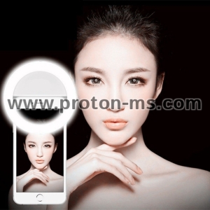 Селфи Светлина за Смартфон, Преносима LED Светлина, 3 режима на яркост, Селфи Ринг За Смартфон- Selfie Ring Light